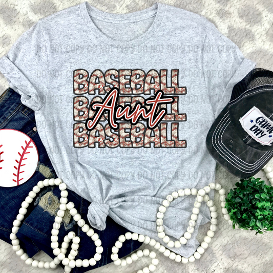 Baseball Stack Aunt - PNG