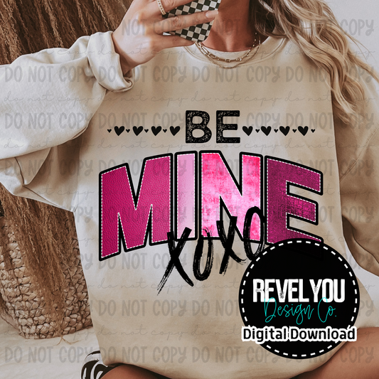 Be Mine Stitched XOXO - PNG