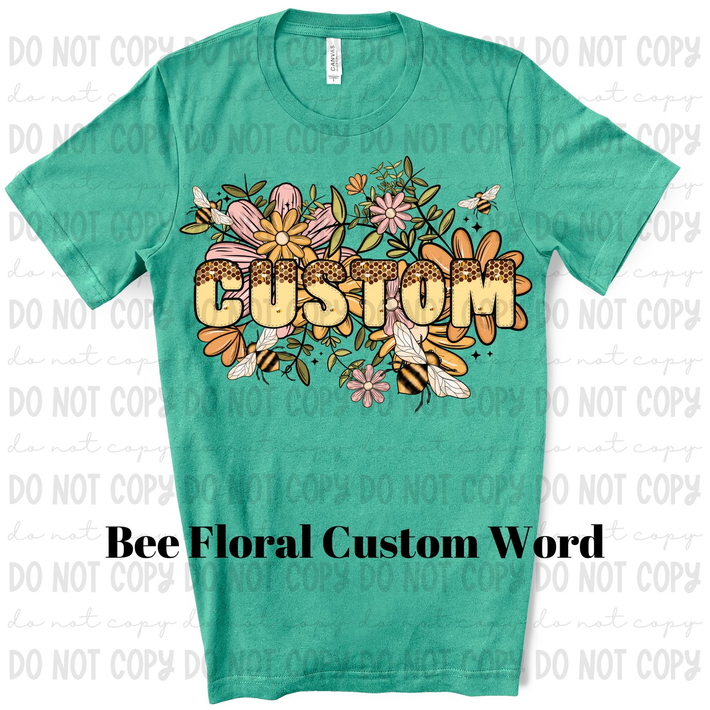 Bee Floral Custom PNG - 5-7 Business Day TAT