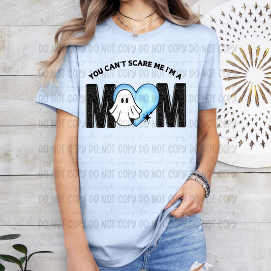 You Can't Scare Me Ghost Heart Blue - PNG