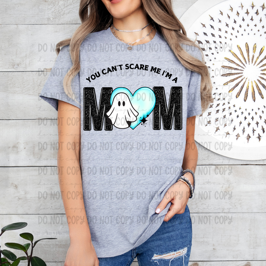 You Can't Scare Me Ghost Teal - PNG