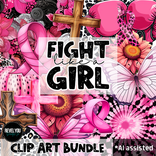 Fight Like A Girl Clipart Bundle