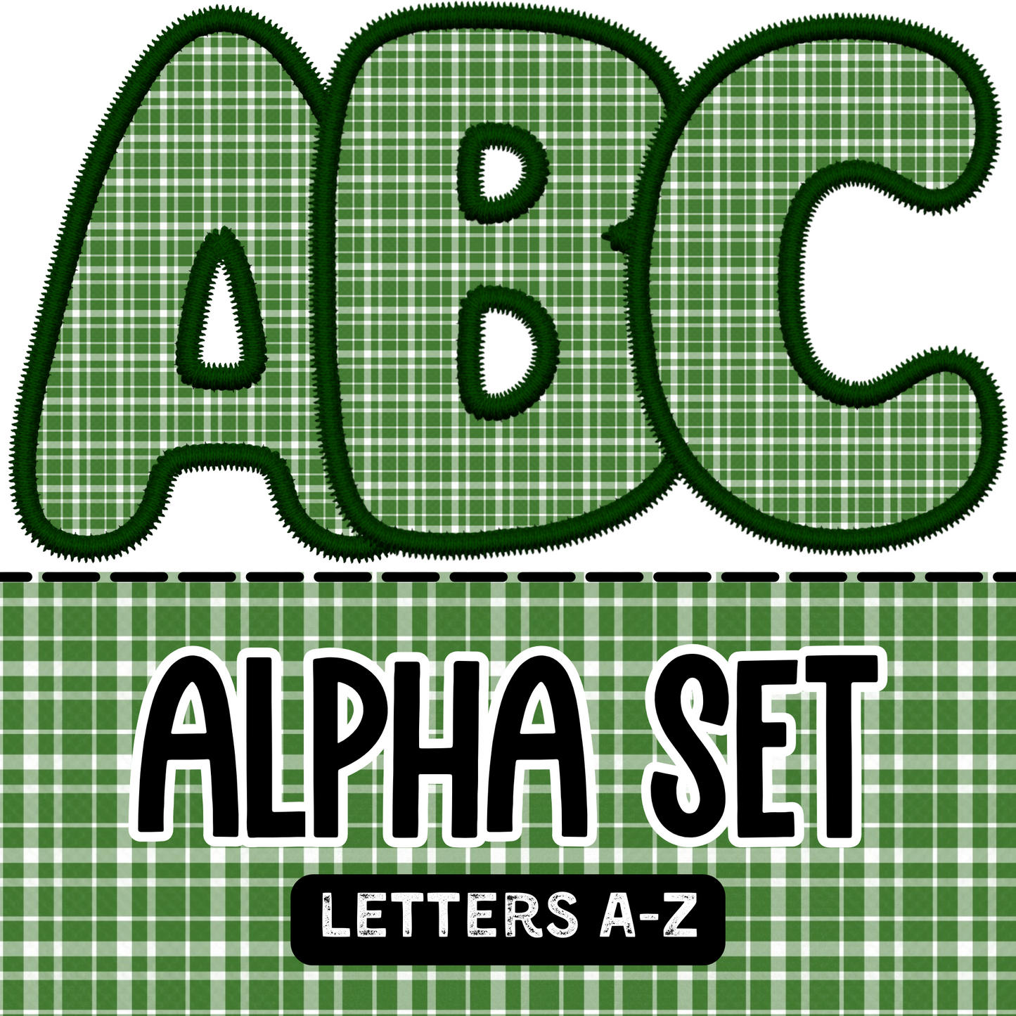 Bubble Embroidery Alpha - Green Plaid