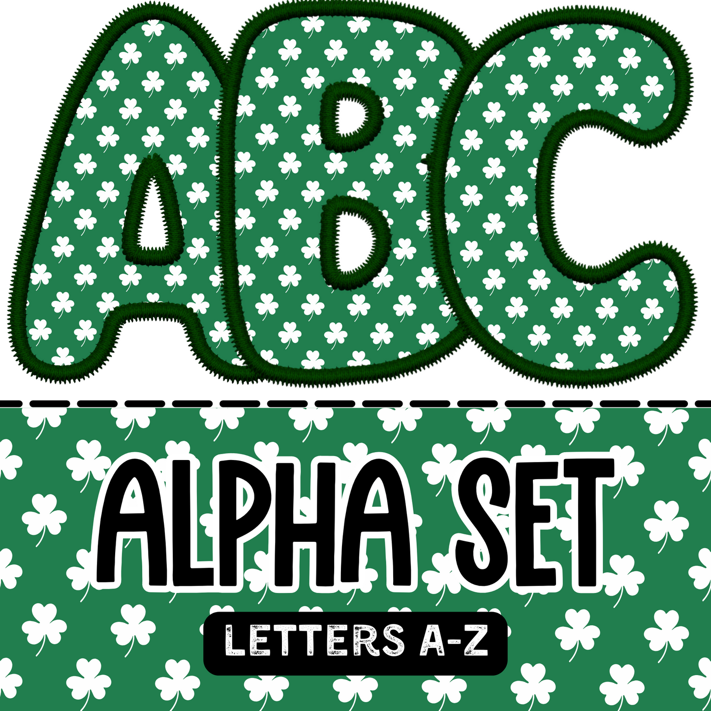 Bubble Embroidery Alpha - Green Shamrocks