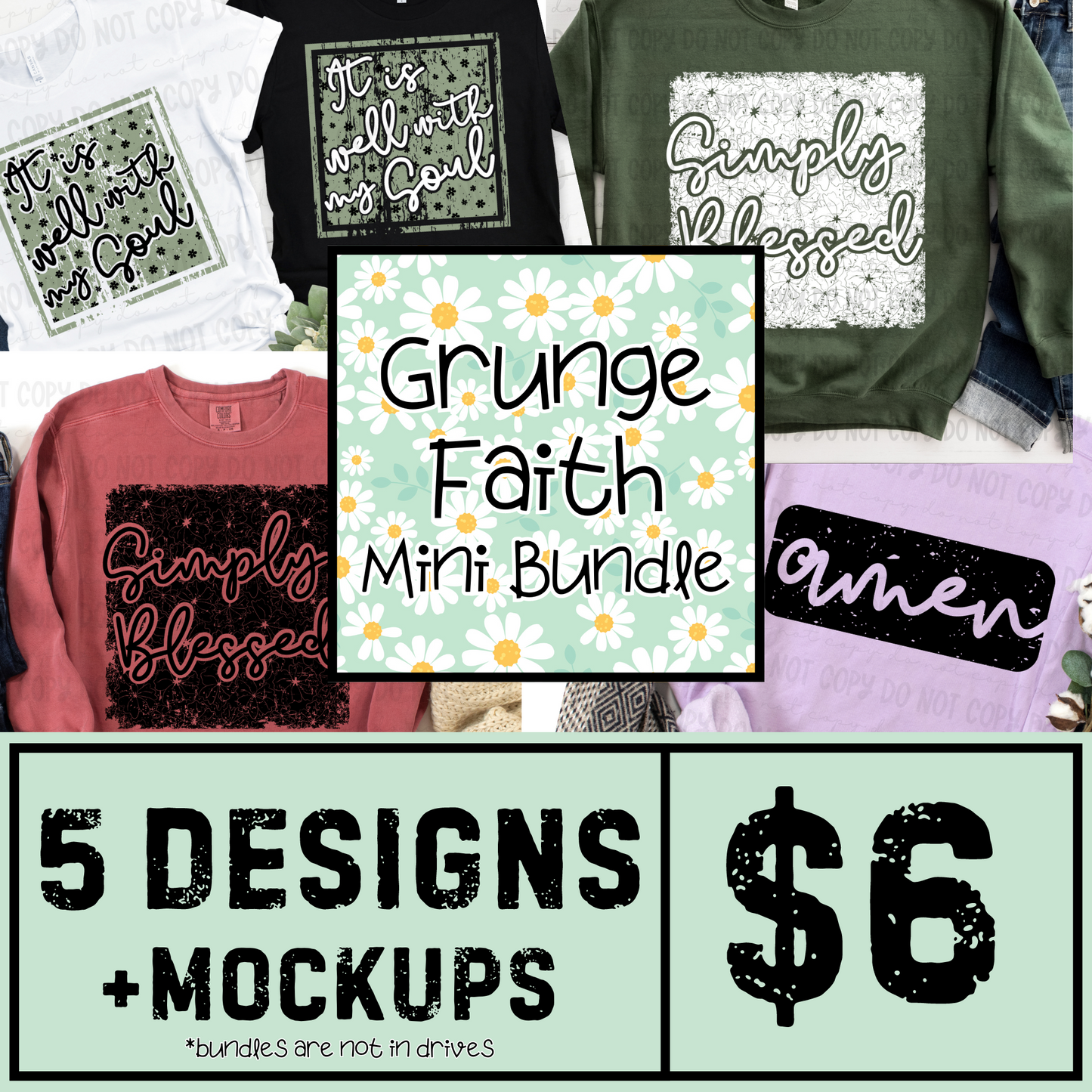 Grunge Faith Mini Design Bundle - PNG Downloads