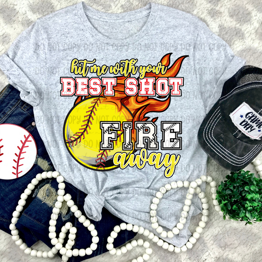 Hit Me With Your Best Shot Softball - PNG