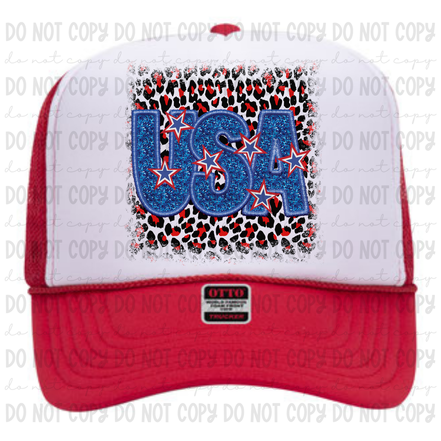 Leopard USA Faux Glitter/Embroidery - PNG