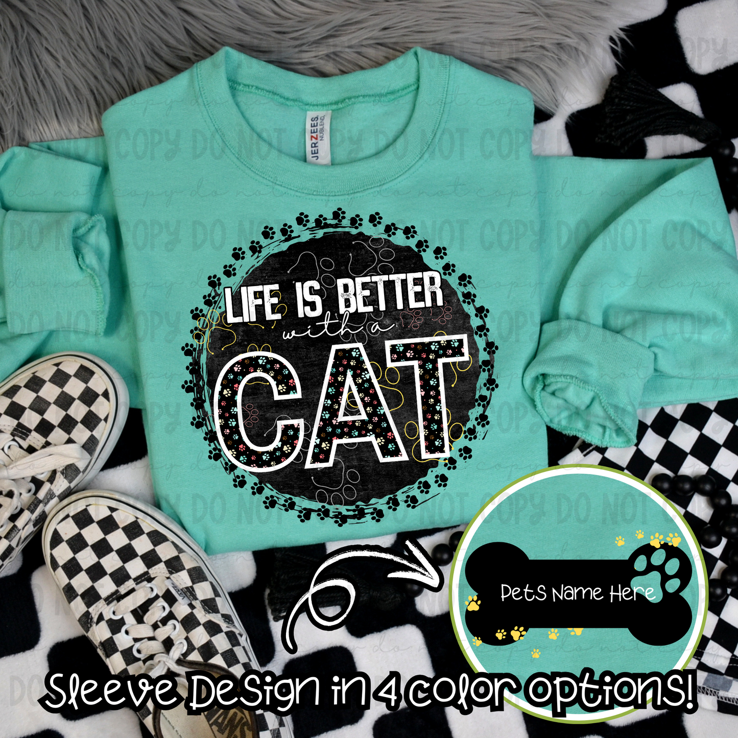 Life Is Better With A Cat & Sleeve Set - PNG