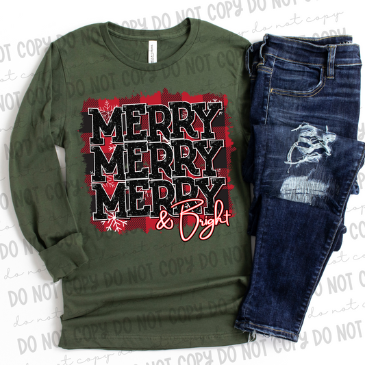 Merry & Bright Stack Plaid - PNG