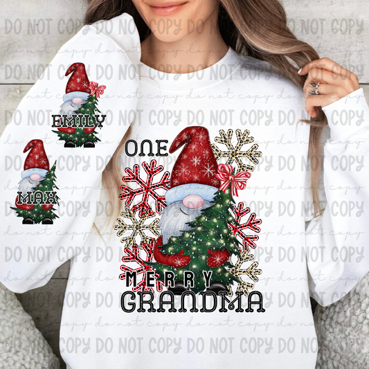 One Merry Gnome Grandma - PNG