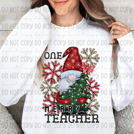 One Merry Gnome Teacher - PNG