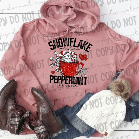 Snowflake Wishes Peppermint Kisses - PNG