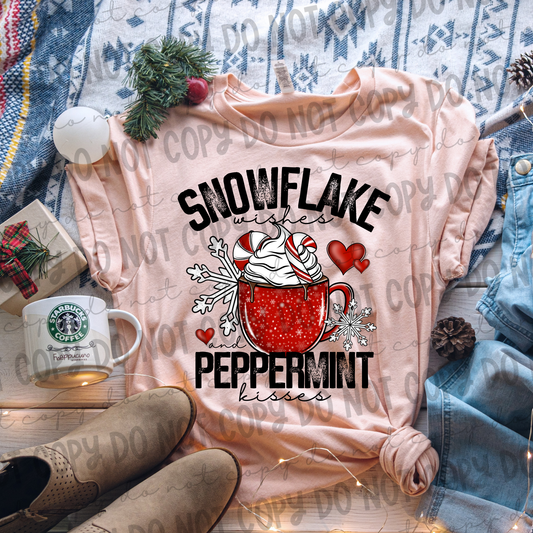 Snowflake AND Wishes Peppermint Kisses - PNG