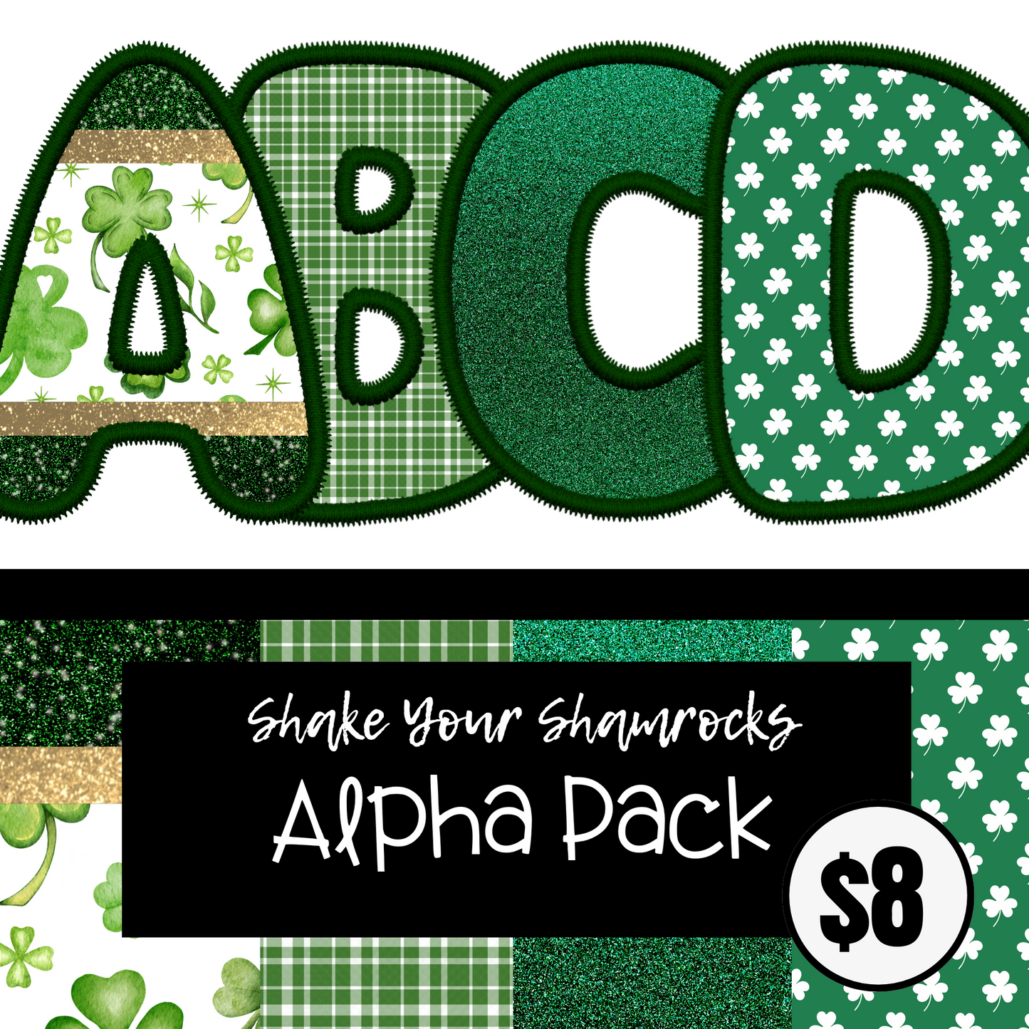 Shake Your Shamrocks Alpha Pack - 4 Patterns (A-Z)