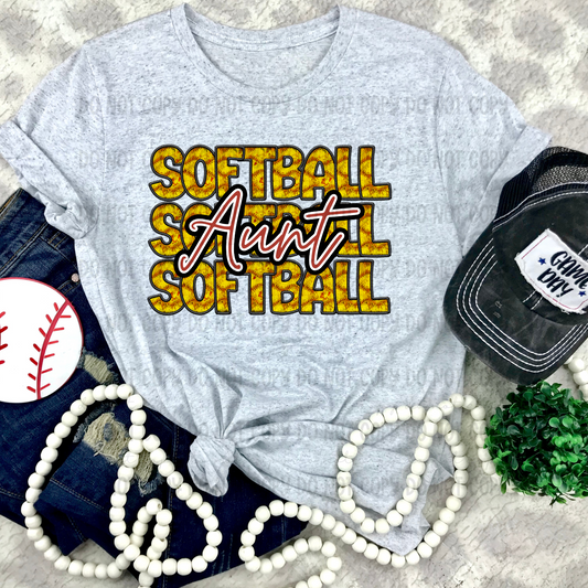 Softball Stack Aunt - PNG