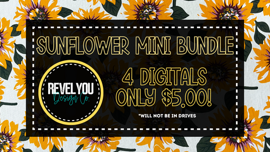 Sunflower Themed Mini Design Bundle - PNG Downloads