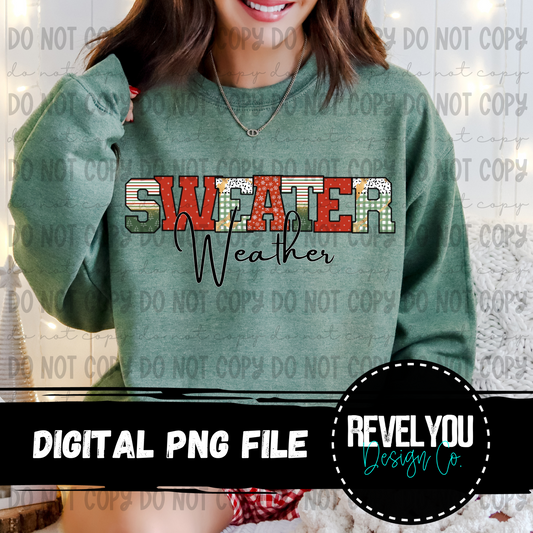 Sweater Weather Patchwork - PNG