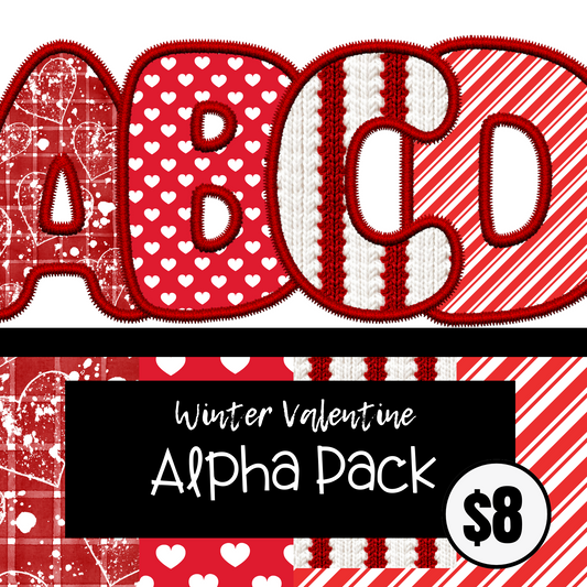 Winter Valentine Alpha Pack - 4 Patterns (A-Z)