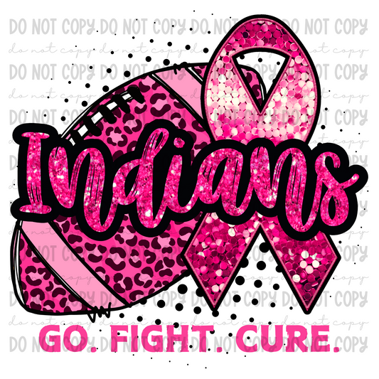 Pink Football Faux Sequin Ribbon GO FIGHT CURE Pink Out - CUSTOMIZE YOURS! - PNG (Copy)