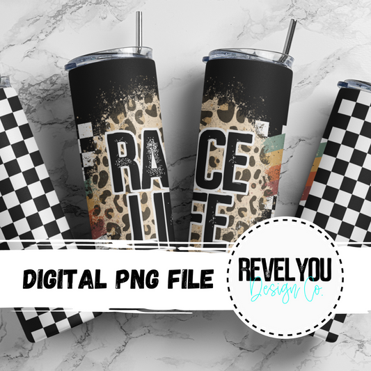 Rainbow Racing Race Life - Digital Tumbler PNG