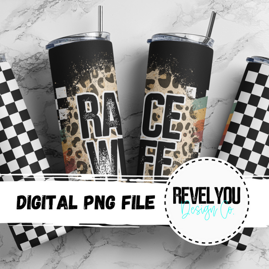 Rainbow Racing Race Wife - Digital Tumbler PNG