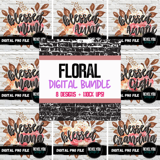 Floral Blessed Bundle - PNG