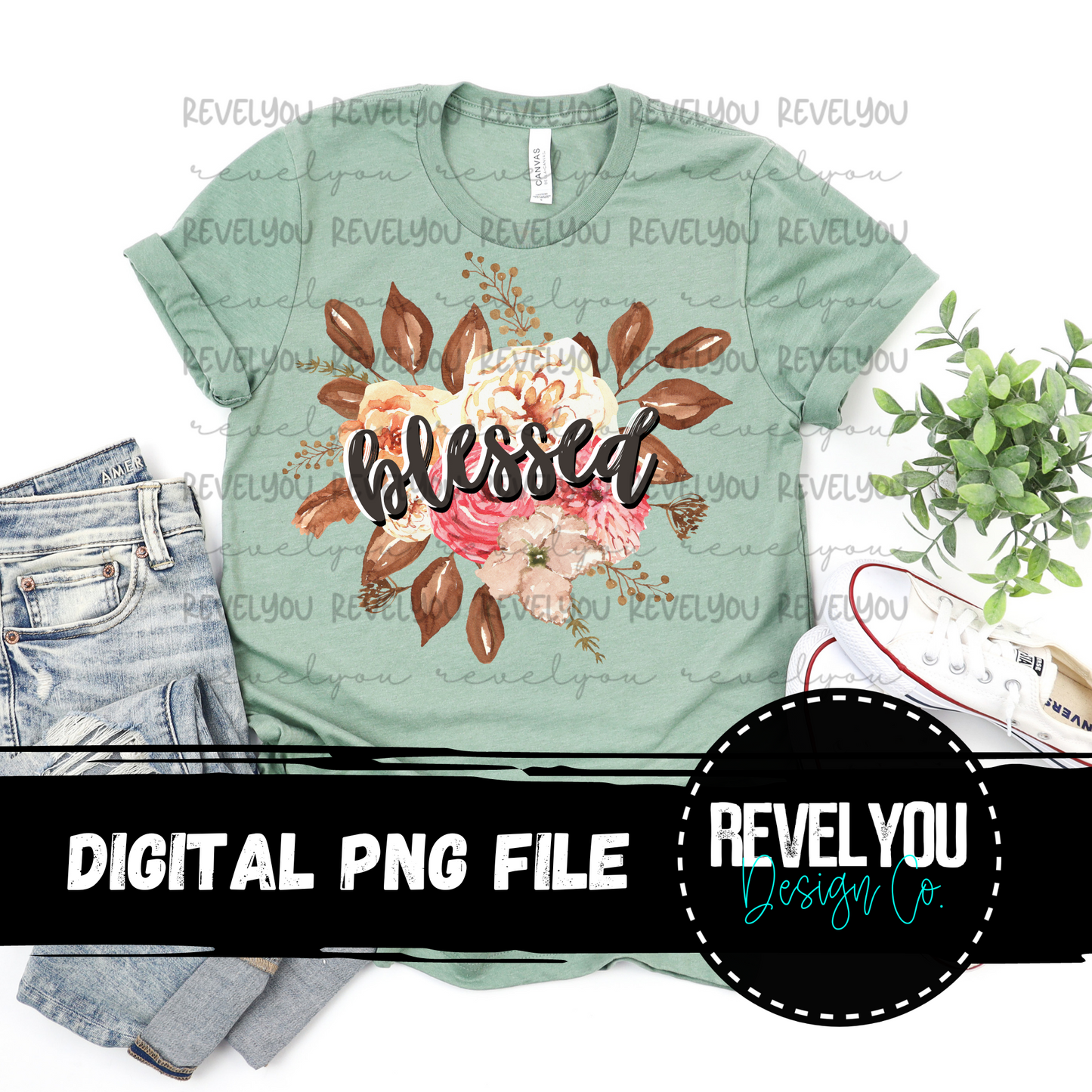 Floral Blessed Bundle - PNG