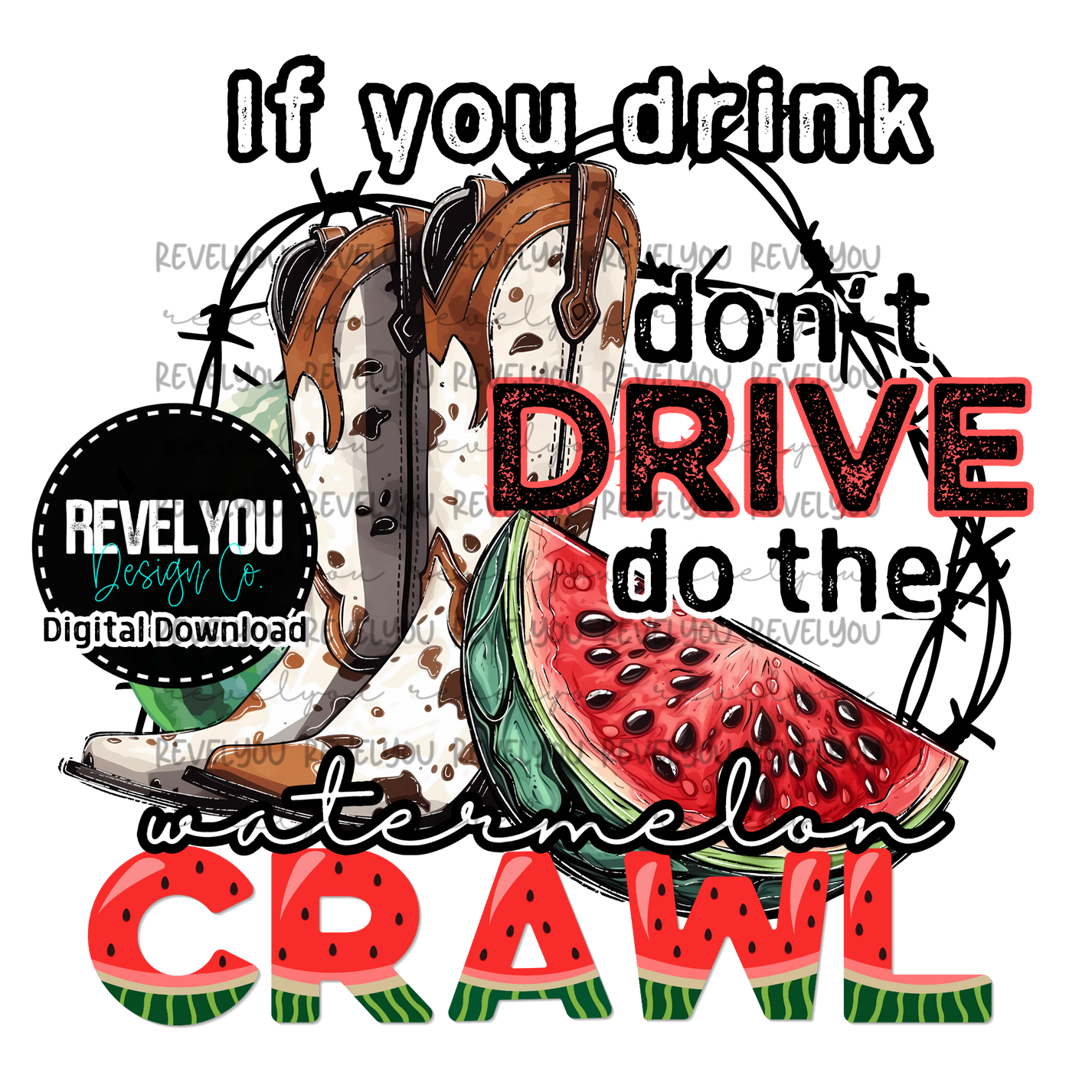 Watermelon Crawl - PNG – RevelYOU Boutique